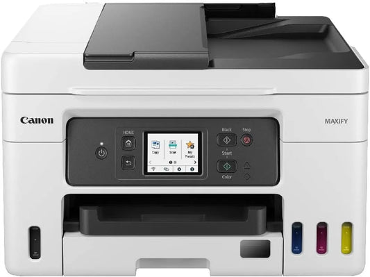 Canon imprimante GX4050, MAXIFY A4 Couleur, Télécopieur Jet d'encre MegaTank Tout-en-Un, pour la Maison et Le Bureau, Scanner, sans Fil