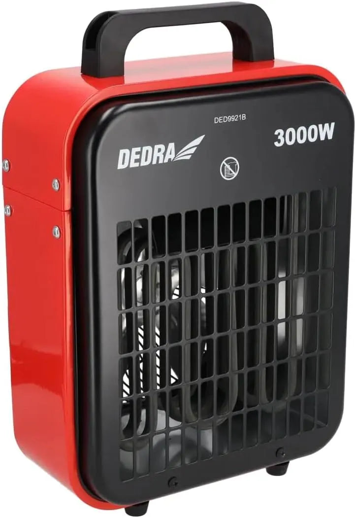 Canon ventilateur, DEDRA Chauffage de Chantier 3000W, Mode, à Chaleur Électrique Inclinable avec Thermostat