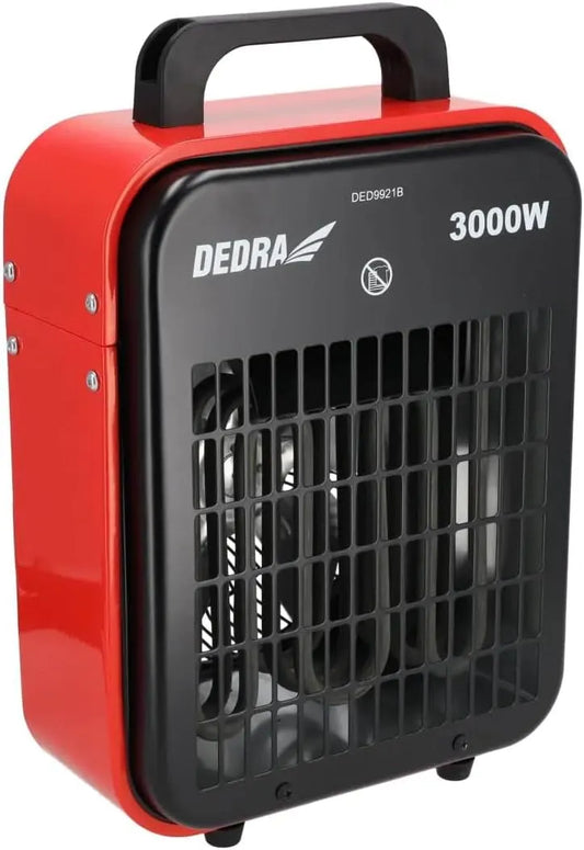 Canon ventilateur, DEDRA Chauffage de Chantier 3000W, Mode, à Chaleur Électrique Inclinable avec Thermostat
