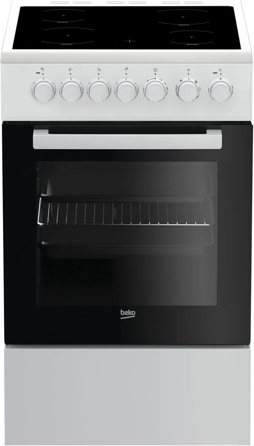 Beko cuisinière fsm571 00gw, largeur 50 cm, électriques, autonome, témoin de chaleur résiduelle, finition noire