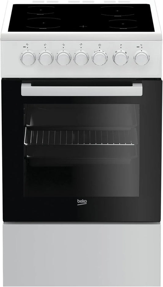 Beko cuisinière fsm571 00gw, largeur 50 cm, électriques, autonome, témoin de chaleur résiduelle, finition noire