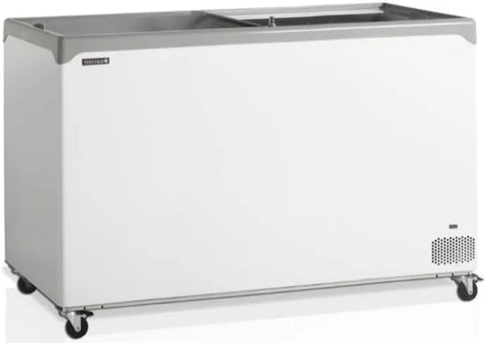 Congélateur, TEFCOLD, c de crème glacée élégant avec couvercles coulissants vitrés plats 367 L