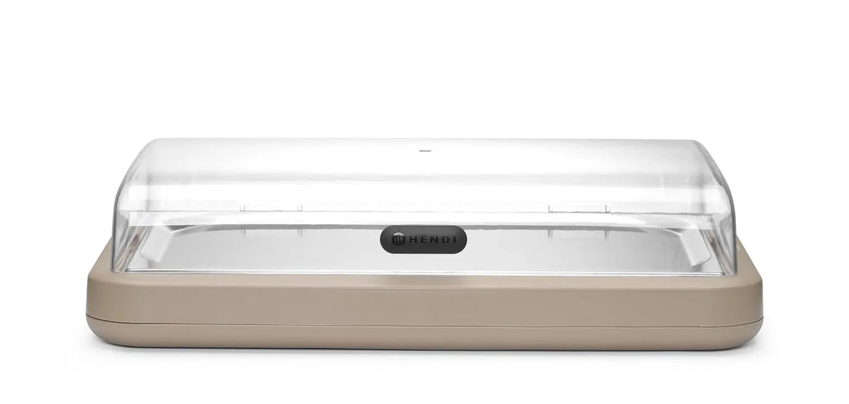Hendi modèle 593x389x, 147mm, polypropylène, ensemble avec plateau inox GN 1/1, bloc réfrigérant, beige