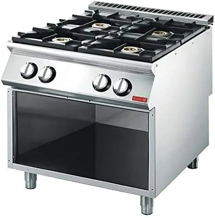 Cuisson 4 brûleurs Piano de, placard ouvert, Gastro M