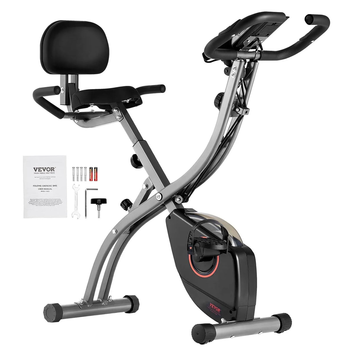 Vevor vélo, Stationnaire à Résistance Magnétique Réglable, d'Appartement Pliable, d'Exercice d'Intérieur, pour Fitness Entraînement à Domicile