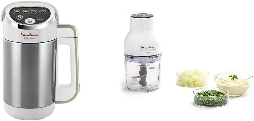 Moulinex blender, Capacité 1.2 L, 5 programmes automatiques & Hachoir électrique, capacité 4 lames, Emince, Mixe, puissance 1000 W, capacité 400 ml