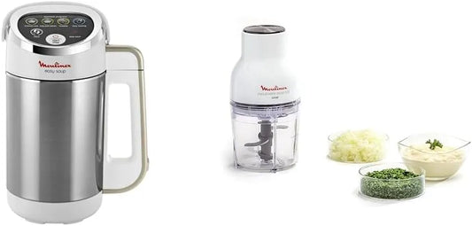 Moulinex blender, Capacité 1.2 L, 5 programmes automatiques & Hachoir électrique, capacité 4 lames, Emince, Mixe, puissance 1000 W, capacité 400 ml