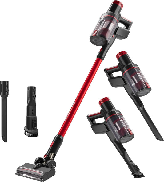 Aspirateur 2en1 PC-BS3136A Proficare, puissance 250W, à main et balai sans fil, filtration sans sac, Rouge, batterie lithium-ion 22,2V, écran LED