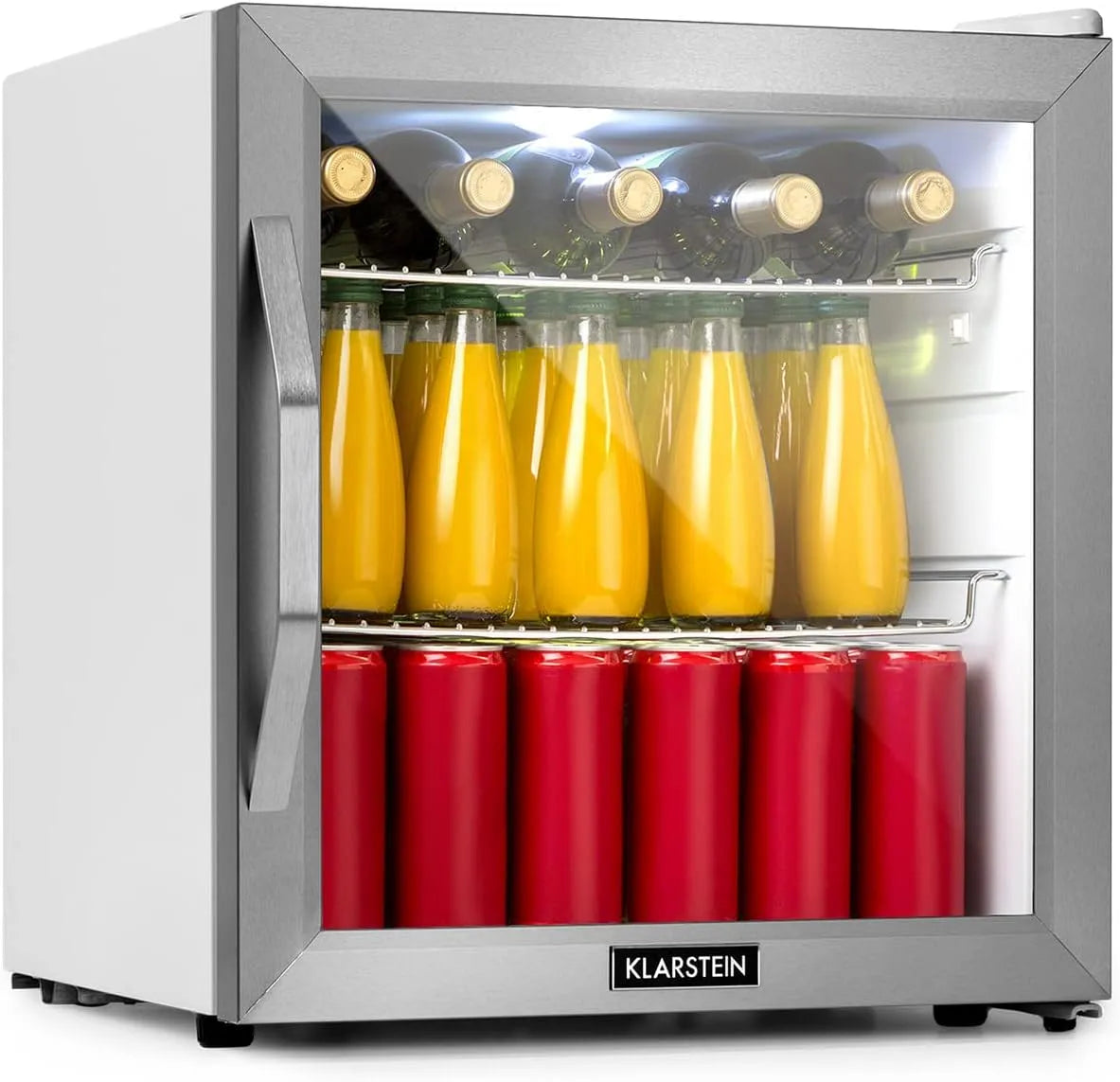 Klarstein réfrigérateur, Petit Frigo Silencieux, Mini Frigo de Chambre et Bureau pour Boisson, Refrigerateur Mini Bar 47L, Étagères Réglables