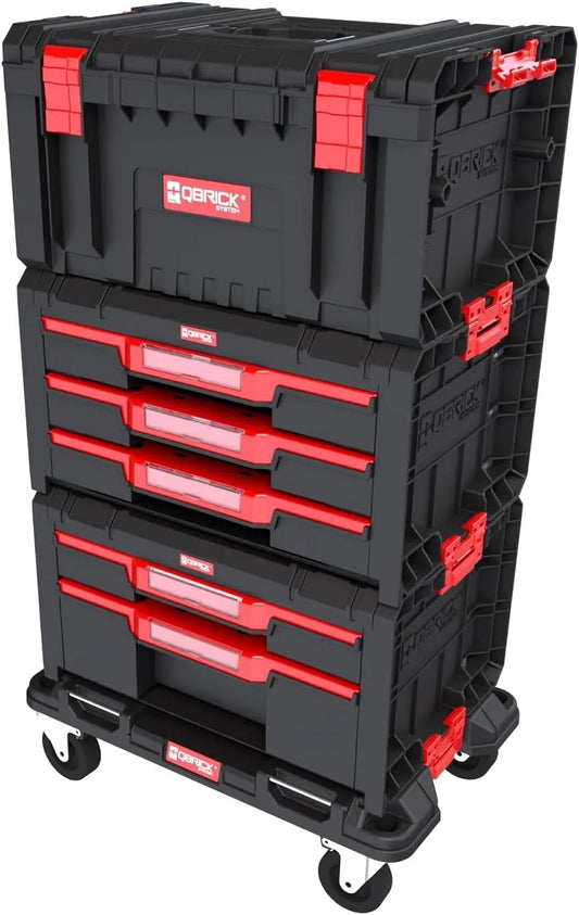 Qbrick Ensemble, de tiroirs sur Plateforme à roulettes Qbrick System Pro Drawer Workshop Set 2, Ensemble d'outils Complet, Grande mobilité