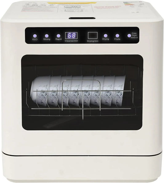 Lave-vaisselle, puissance 800 W, 4 programmes ECO, avec lumière UV et séchage à air chaud, Rapid, pour appartement, bateau, Mini de table, 52 dB