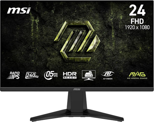 Modèle 2.0b Écran Gaming 24'' FHD 245F X24 IPS 1920 MSI MAG, Dalle Rapid x 1080, 240 Hz, 0,5 ms, DP 1.2a, HDR Ready, AMD FreeSync, AI Vision