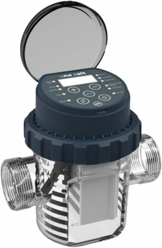 Modèle GOSA50 Gre, pour piscines Hors Sol et enterrées Jusqu'à 40–50 m³. Production de Chlore: 9 g, Électrolyseur au sel One Salt