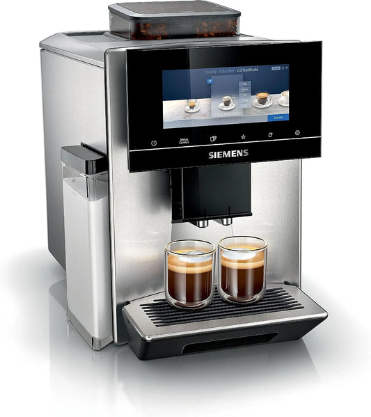 Siemens machine à café EQ900 TQ903D03, automatique, contrôle par l'application, écran tactile, réduction du bruit, nettoyage à la vapeur, 1 500 W