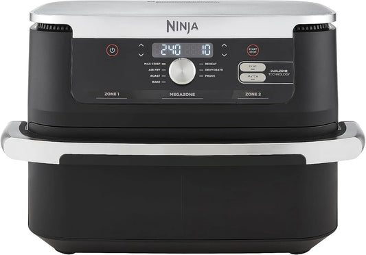 Ninja lave-vaisselle, Air Fryer 7-en-1, Max 240°C, Pièces Antiadhésives Amovibles Lavables Au, Grande Capacité 10.4L, finition noire