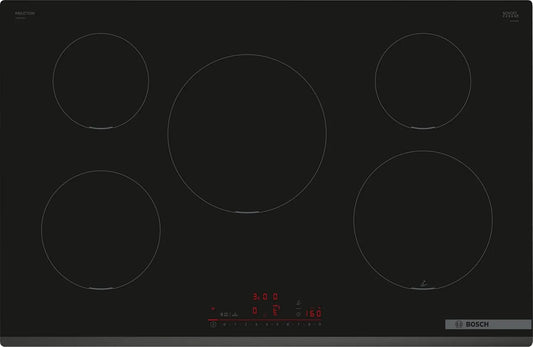 Bosch plaque de cuisson PIV831HC1E, largeur 80 cm, de cuisson intelligente à induction, Capteur de cuisson, Facile à utiliser, Série 6, Sans cadre