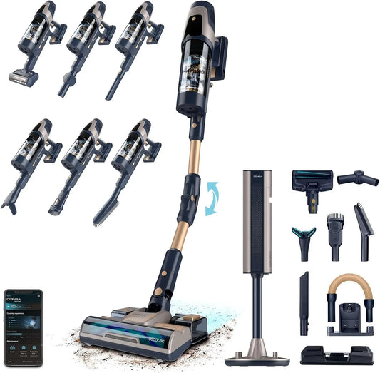 Cecotec aspirateur balai RZ90 310AW, Autonomie de 110 Min, IA et App, Brosse Animaux, à fonctionnement, puissance 850W, Tube Flexible