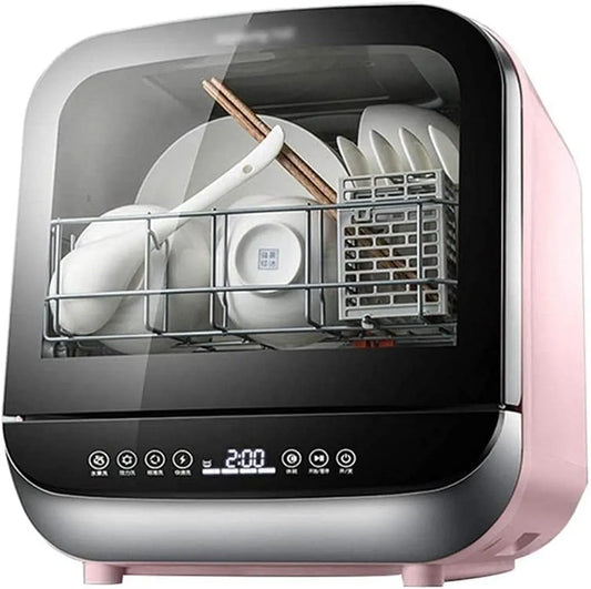 Lave-vaisselle, de Table Compact Mini avec 4 programmes de Table Slimline Consommation d'eau: 5 L, Taille: 37,8 * 41,2 * 42,2 cm, coloris Rose