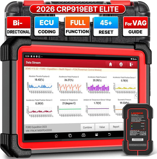 Modèle BT Valise Diagnostic Auto CRP919E obd2 LAUNCH, Can-FD& DOIP, BI-Directionnel Diagnostic Voiture, Codage ECU, FCA