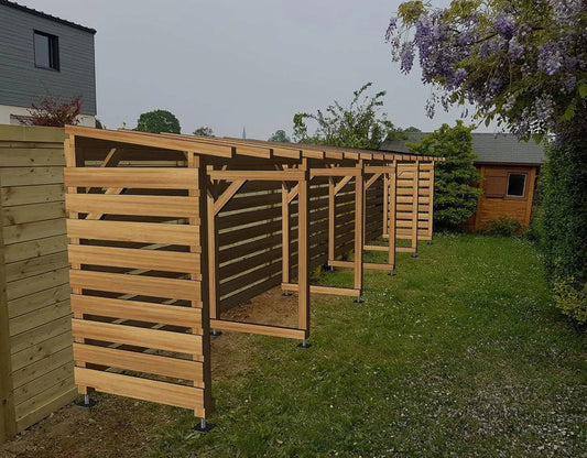 Abri de jardin, en Bois Massif de 10m, Traitement Classe 3, Jardinatoire, Non Couvert et avec Fond
