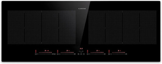 Klarstein plaque de cuisson, de cuisson à induction 4 plaques vitrocéramique 90 cm 7200 W contrôle tactile surchauffe