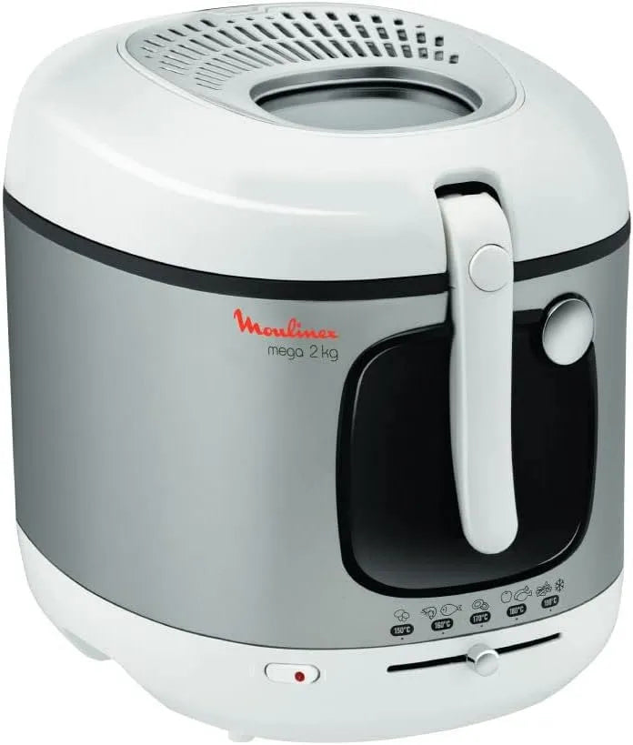 Moulinex modèle, Cuve 3 L AM480070, Friteuse à huile, Revêtement antiadhésif, Voyant lumineux, Silver, Filtre charbon, Thermostat