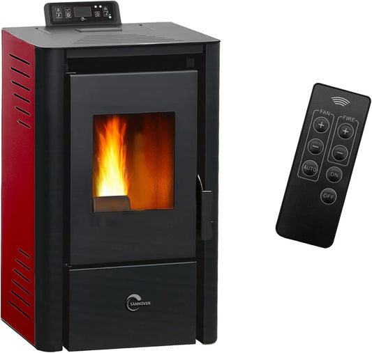 Poêle à granulés, étanche Anita 9,4 kW Bordeaux Sannover