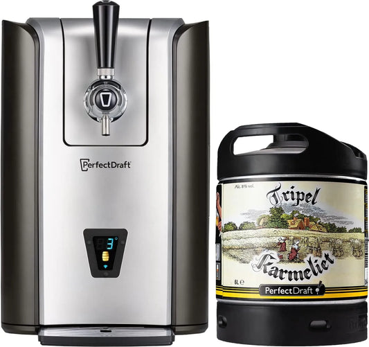 PerfectDraft Pro, 30 Jours Fraîcheur, Pack Tireuse À Bière + 1 Fût Tripel Karmeliet 6L, Refroidissement À 3°C, Écran LED Température