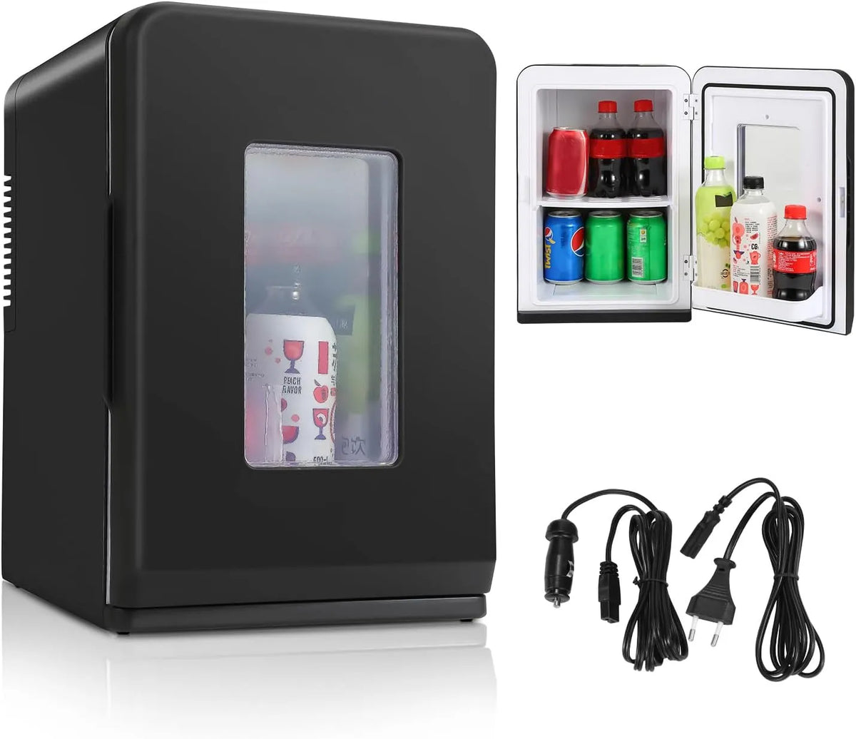 Réfrigérateur V/12, Mini 2 en 1, 15 litres Mini Frigo de Chambre avec Fonction Chaud, 220-240 V