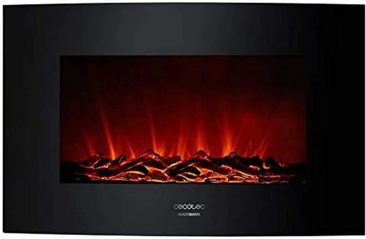 Cecotec Foyer électrique décoratif Ready Warm Curved Flames. 2000 W 2250, Taille 22', 20 m2, 35', WiFi, Minuterie, 2 Niveaux de Puissance