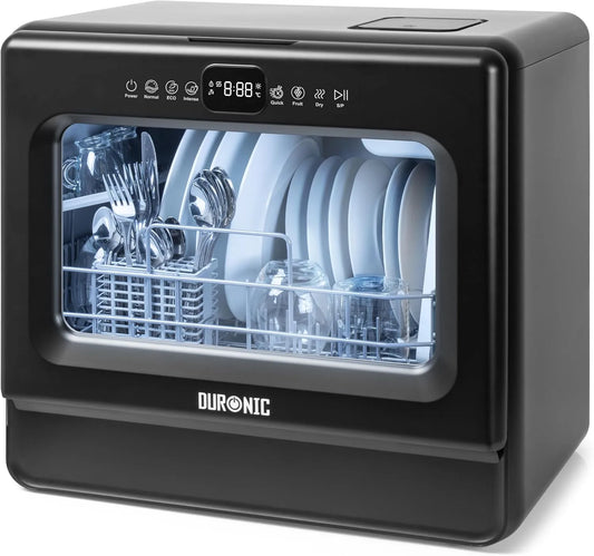 Lave-vaisselle DW10 Duronic BK, Séchage Lavage des plats assiettes verres bols couverts fruits