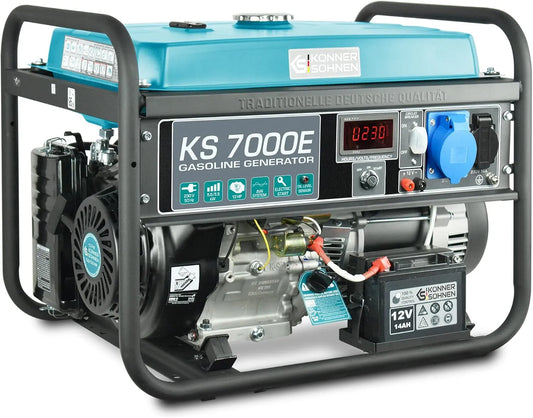 Groupe électrogène 7000E 1x16A 1x32A, tension 230 V, enroulement 100% cuivre., électrique, AVR, à essence KS puissance maximale 5500 W, moteur EURO-V