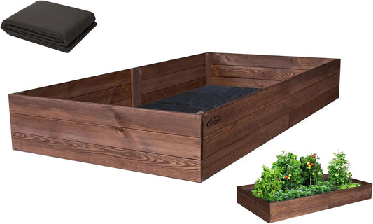 Exterieur Finesse Jardinieres, Carré Potager Extérieur en Bois IMPRÉGNÉ Robuste 240x120x27cm, Planches Pré-Perforées, Montage Facile