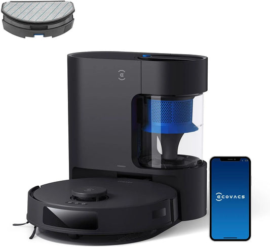 Ecovacs aspirateur robot N20, DEEBOT Pro Plus, Batterie 300 Min, Tapis, Robot Aspirateur Laveur 8000Pa avec vidange Automatique poussière