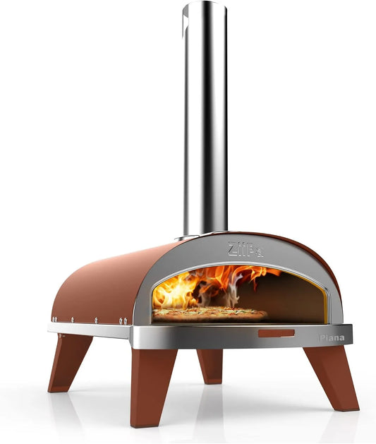 Four ZiiPa •, Pierre Réfractaire Ø31 cm, Chauffe à 450°C en 20 min, Cuisson Express 90 sec, Ultra Compact & Innovant, à Pizza à Pellets Piana