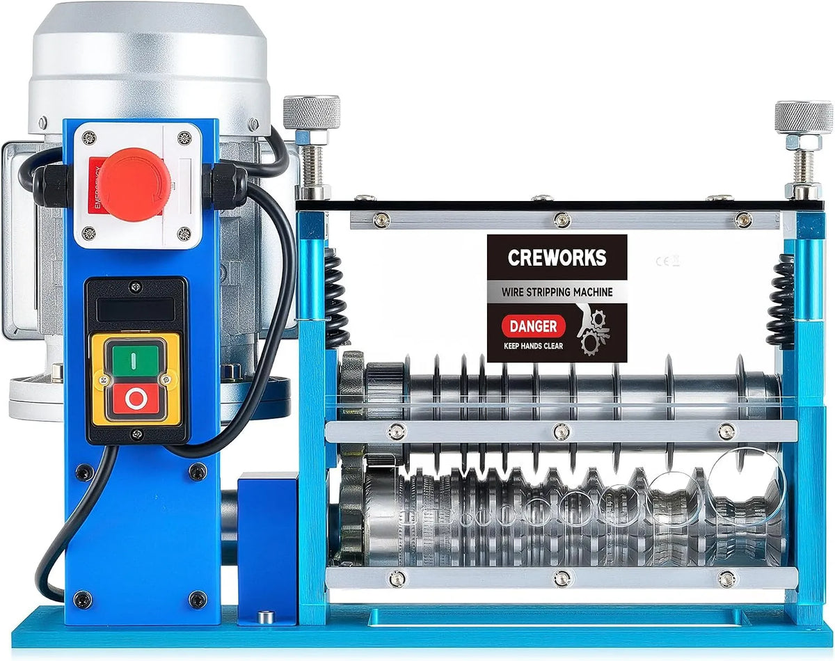 CREWORKS Dénudeur de Câbles Électrique modèle 30m, Machine à Dénuder Automatique 30m, Dénudeuse pour Fils 1,5-40 mm, 30m/min