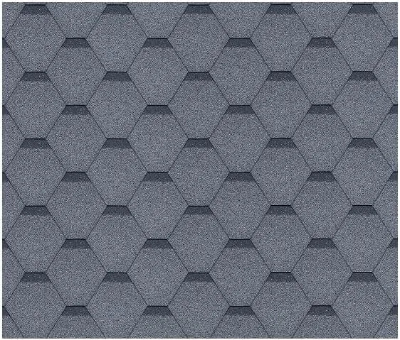Modèle de bardeaux bitumineux Hexagonal Rock H334GREY M334 TIMBELA Lot, Bitume toiture pour Chalet de Jardin, Couleur finition grise