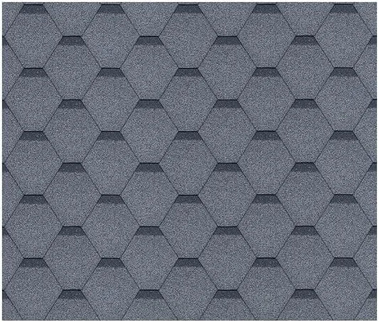 Modèle de bardeaux bitumineux Hexagonal Rock H334GREY M334 TIMBELA Lot, Bitume toiture pour Chalet de Jardin, Couleur finition grise
