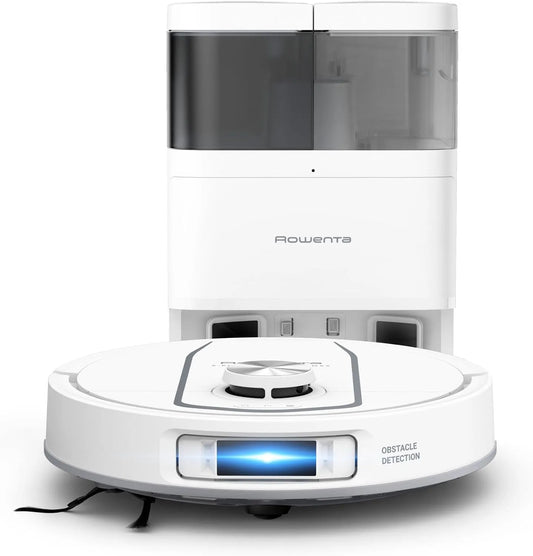 Rowenta aspirateur 10000 RR9547E0, Pa, Auto-Nettoyage et séchage des serpillières, finition blanche, X-PLORER Serie 580 Max, Robot Laveur