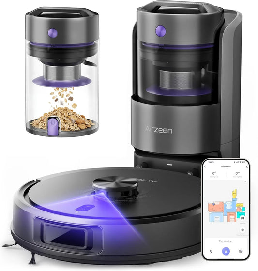 Aspirateur Q20 5500 Ultra Robot, autonomie de 150 minutes, avec balai, navigation laser Pa avec ventouse à poussière portable, calendrier