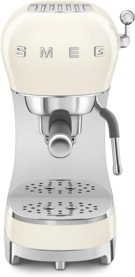 Smeg machine à café ECF02CREU, Réservoir d'Eau 1 L, 4 Fonctions Expresso, puissance 1350W, Porte Filtre, Expresso Manuelle, Plateau Amovible, Crème