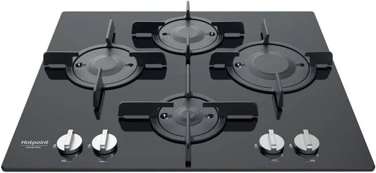 Hotpoint ftghg 641 D, BK, encastrable gaz finition noire plan cuisson