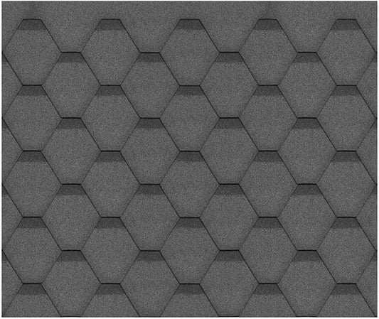 Modèle bardeaux bitumineux Hexagonal Rock H335BLACK M335 Lot de, Bitume toiture Timbela pour Chalet de Jardin, Couleur finition noire