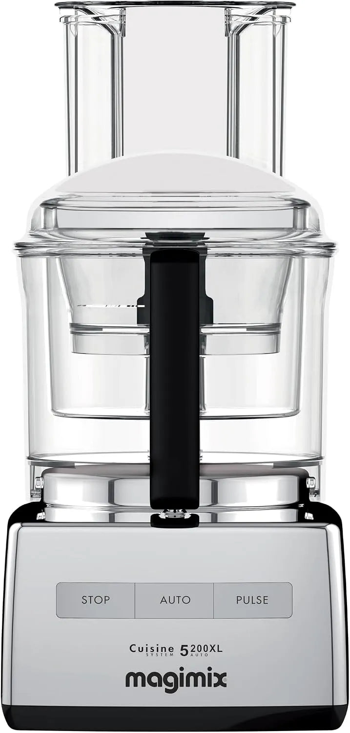 Robot de cuisine CS 5200 XL Magimix, Bol 3,6L, Multifonction, Hachoir, Blender, Presse Agrumes, Fabriqué EN FRANCE, Chrome brillant