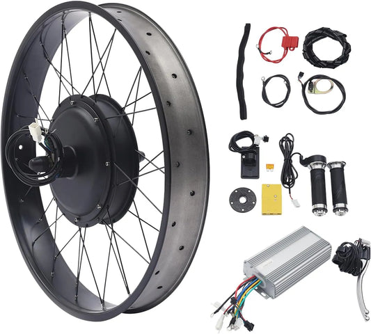 Vélo électrique, avec écran LCD, Fatbike Kit de conversion pour 26' 48 V 1500 W Kit de conversion pour arrière