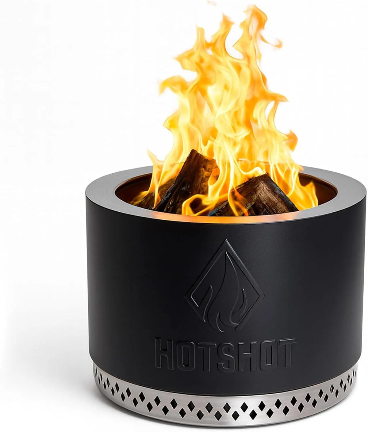Tonneau à, feu à faible fumée de 49,5 cm de diamètre en marron, avec double paroi en acier inoxydable 304