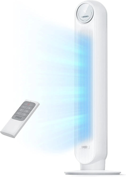 Ventilateur Dreo, Vitesse 7,6 m, 4 niveaux de vitesse, 4 niveaux de vitesse, colonne silencieux, Nomad One, 92 cm de haut, 4 modes, minuterie 8H
