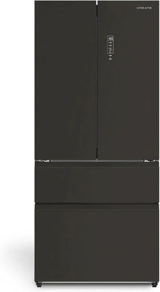 Réfrigérateur PRO 509, dimensions 83,3 x 63,5 x 191,2 cm, puissance 160W, CREATE, style French door 509L finition noire, Space Pro, No frost, Care+