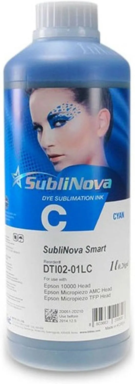 Epson, Smart encre de sublimation pour piezo tête d'impression, capacité 1 Litre Cyan InkTec SubliNova