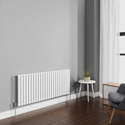 Radiateur NRG, horizontal ovale 600 x 1416 mm finition blanche brillant Chauffage central